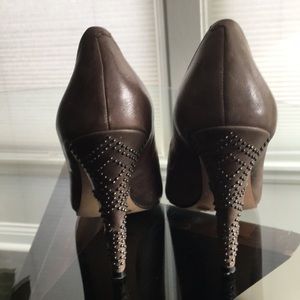 Vince Camuto Rounded Toe Nude Studded Pumps